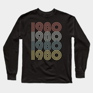 1980 Birth Year Retro Style Long Sleeve T-Shirt